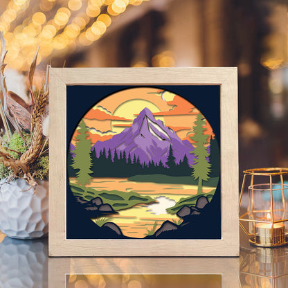 Mountain Sunset – 3D Shadow Box SVG File for Cricut & Silhouette