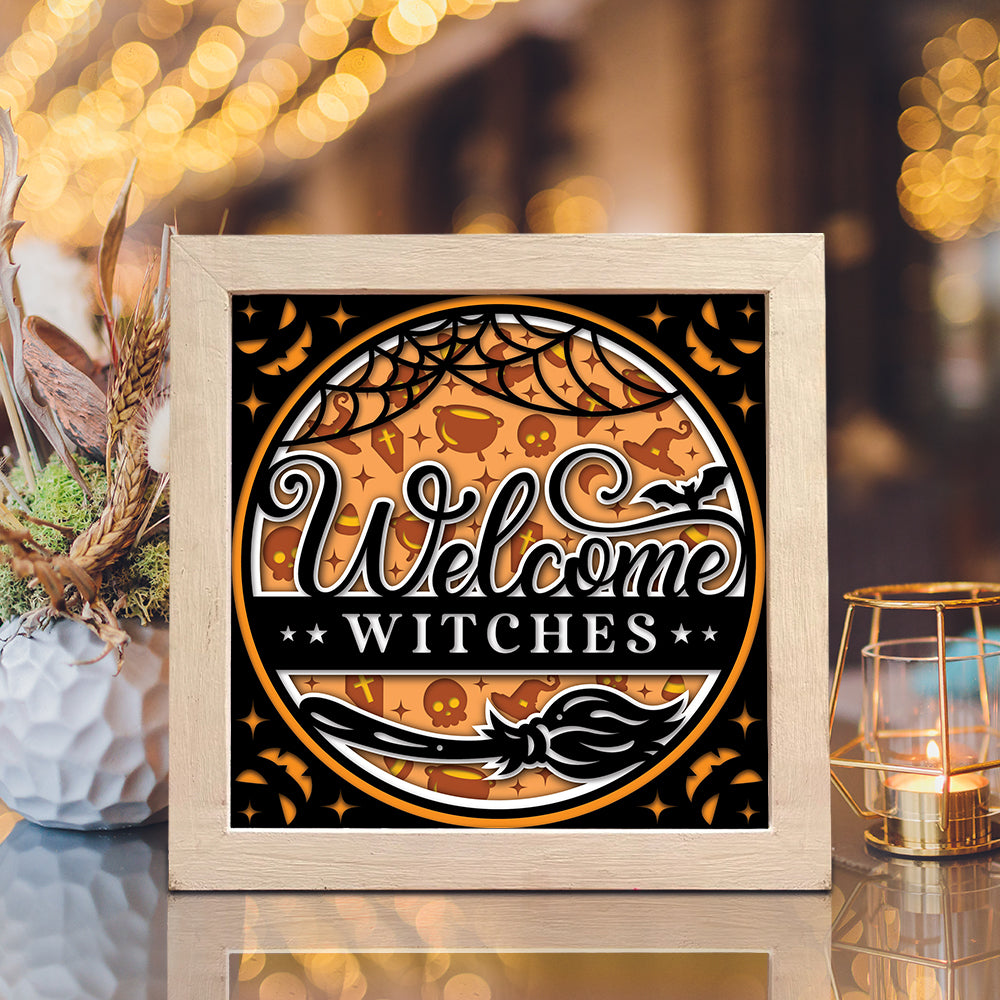Welcome Halloween 2 – 3D Halloween Paper Cut Shadow Box File - Cricut File - (8x8 inches) - VEKTOR KRAFT