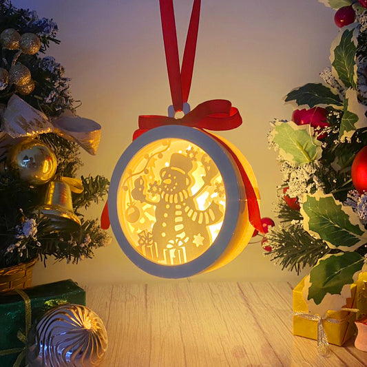 Christmas Snowman - 3D Ornament Lantern File  - Cricut File  - VEKTOR KRAFT