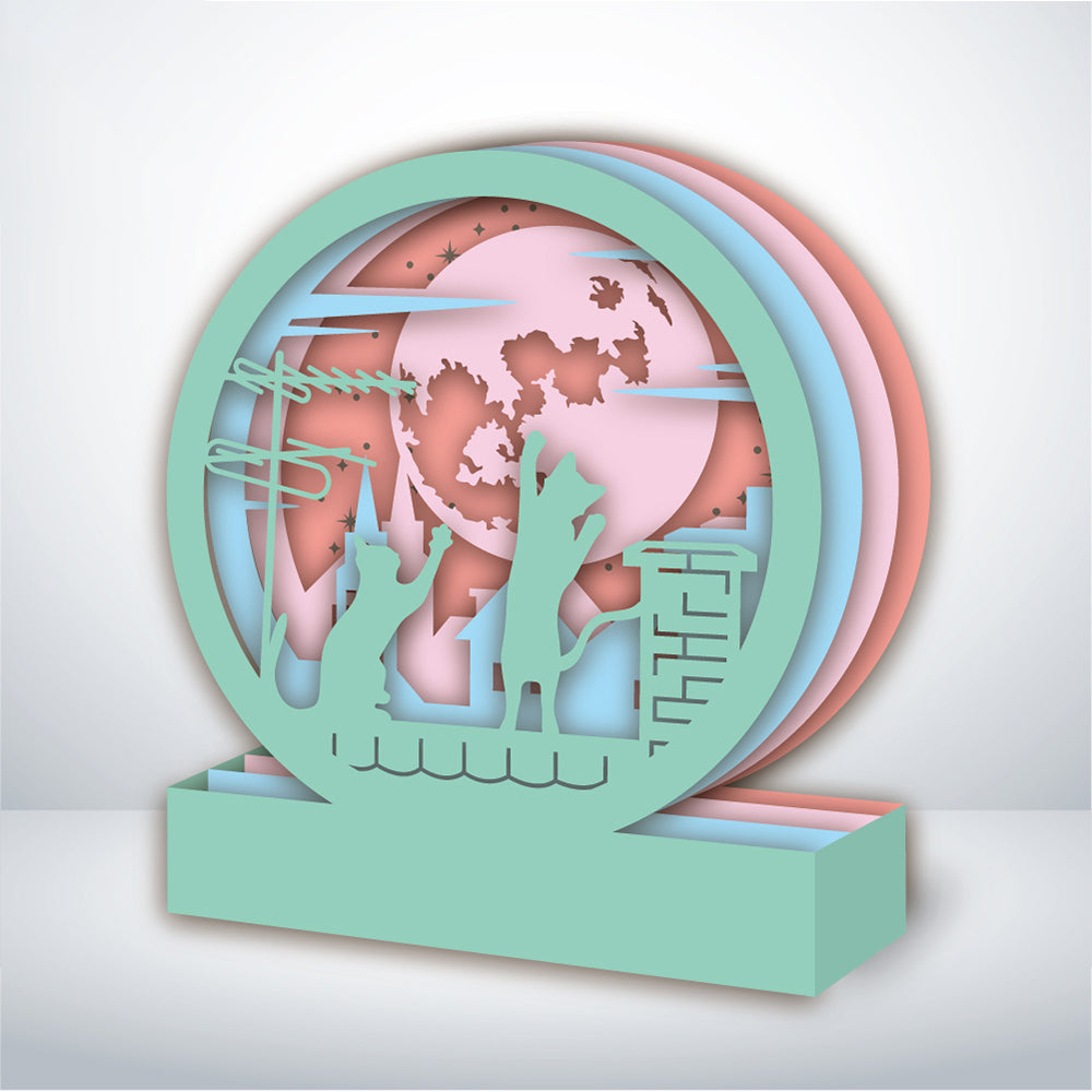 Cat And Moon – 3D Pop-Up Card SVG File for Cricut & Silhouette