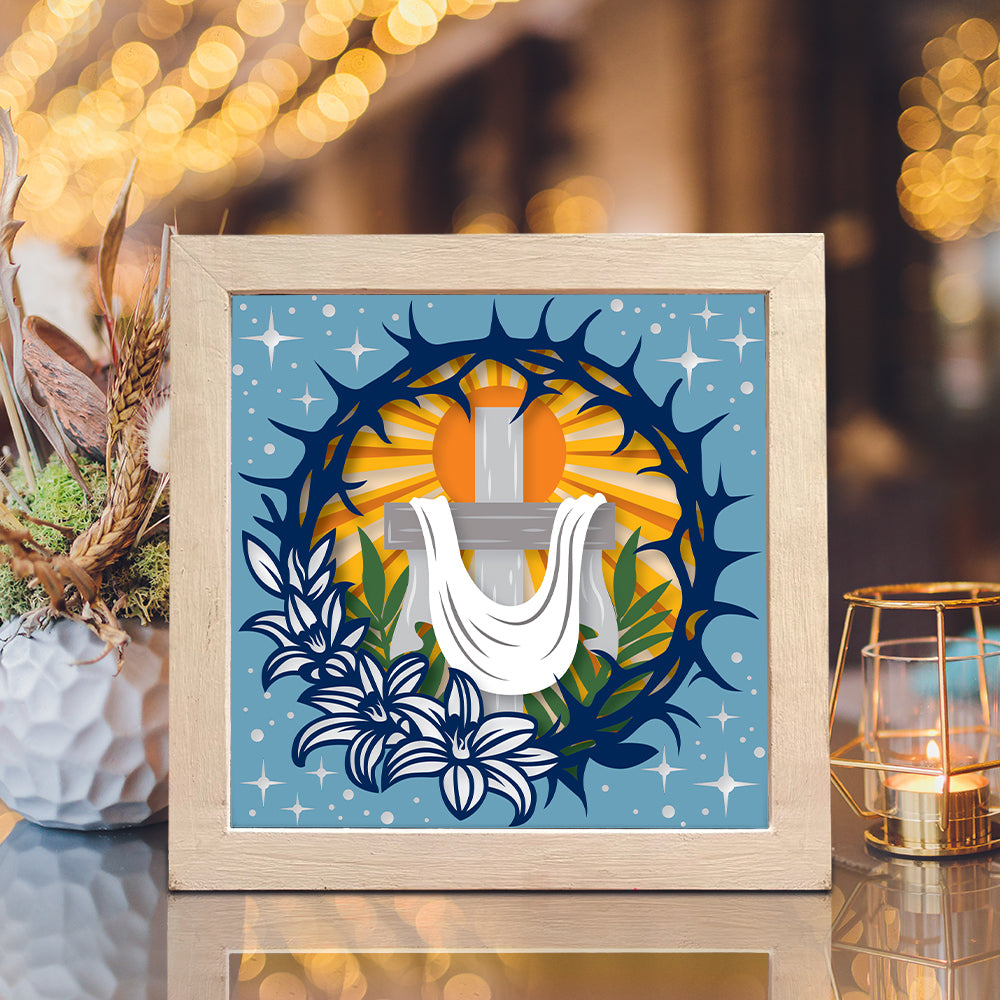 He Is Risen 5 – 3D Shadow Box SVG File for Cricut & Silhouette