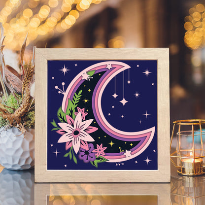 Moon Flower – 3D Shadow Box SVG File for Cricut & Silhouette