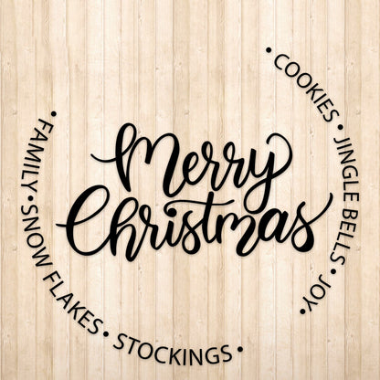 Merry Christmas Round - Christmas Cricut File - VEKTOR KRAFT