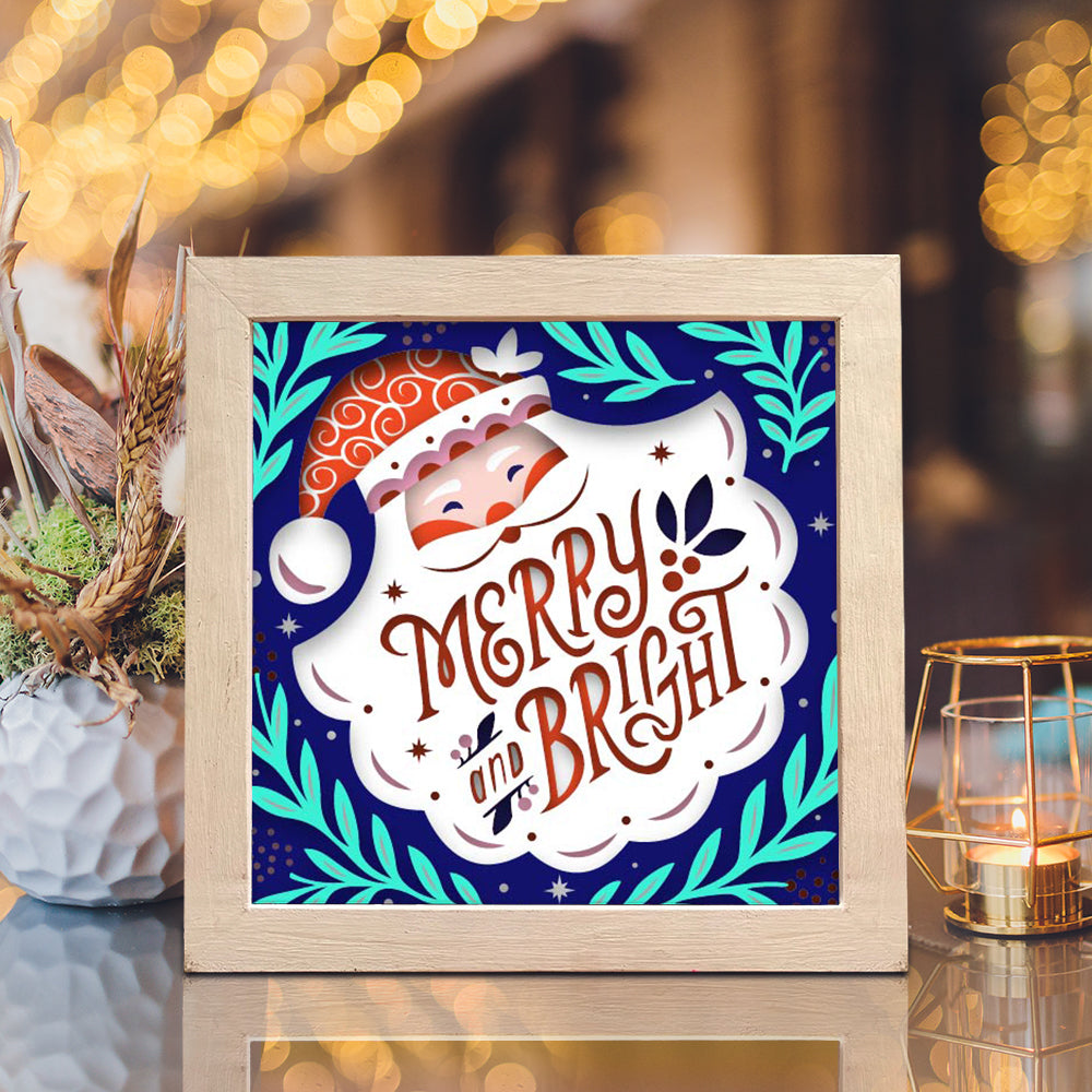 Merry Bright – 3D Shadow Box SVG File for Cricut & Silhouette