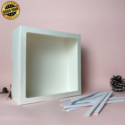 Paper Spacers And Frame Digital File DIY For Square Box – 3D Box SVG File for Cricut & Silhouette