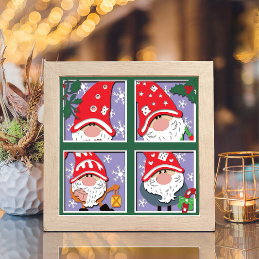 Christmas Gnome 12 – 3D Christmas Paper Cut Shadow Box File - Cricut File - (8x8 inches) - VEKTOR KRAFT