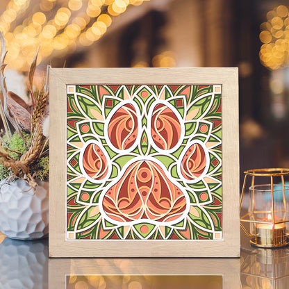 Pet Footprint Mandala – 3D Shadow Box SVG File for Cricut & Silhouette