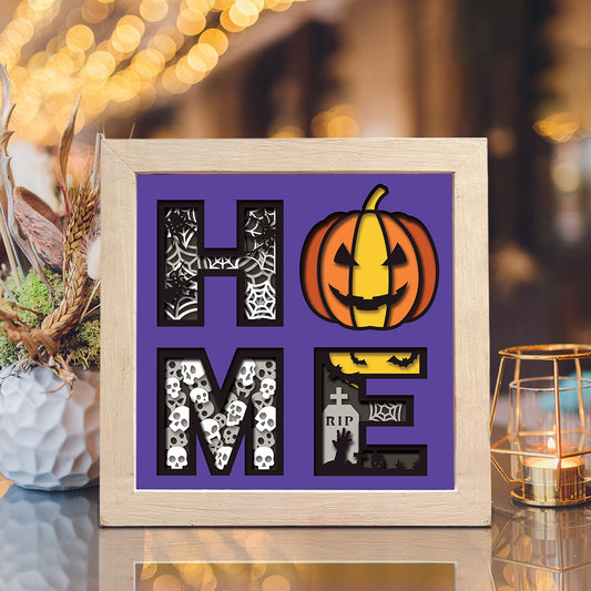 Halloween Home – 3D Halloween Paper Cut Shadow Box File - Cricut File - (8x8 inches) - VEKTOR KRAFT