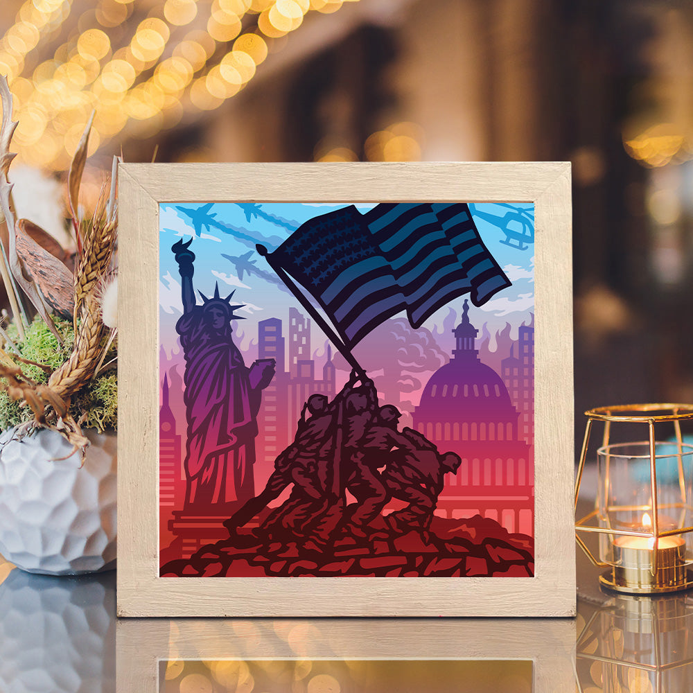 Marines 2 – 3D Lightbox SVG File for Cricut & Silhouette