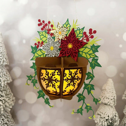 Christmas Flower Pot 1 – 3D Lantern SVG File for Cricut & Silhouette