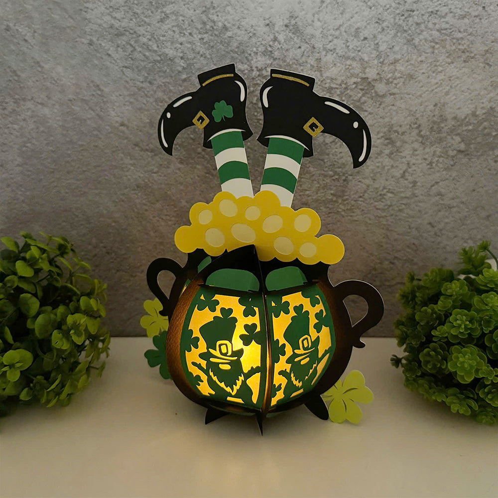 Lucky Cauldron - 3D St. Patrick's Day Paper Cut Lantern File  - Cricut File  - VEKTOR KRAFT
