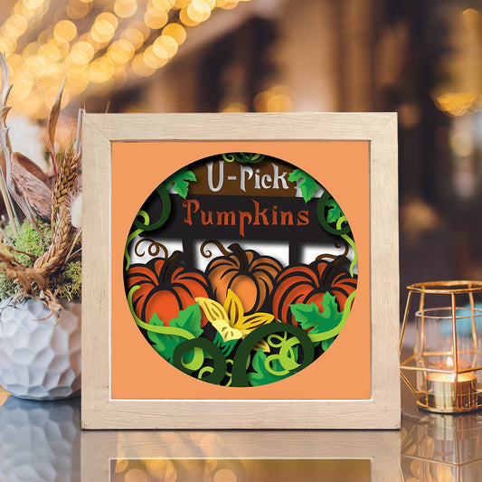 Pumpkin Patch – 3D Halloween Paper Cut Shadow Box File - Cricut File - (8x8 inches) - VEKTOR KRAFT