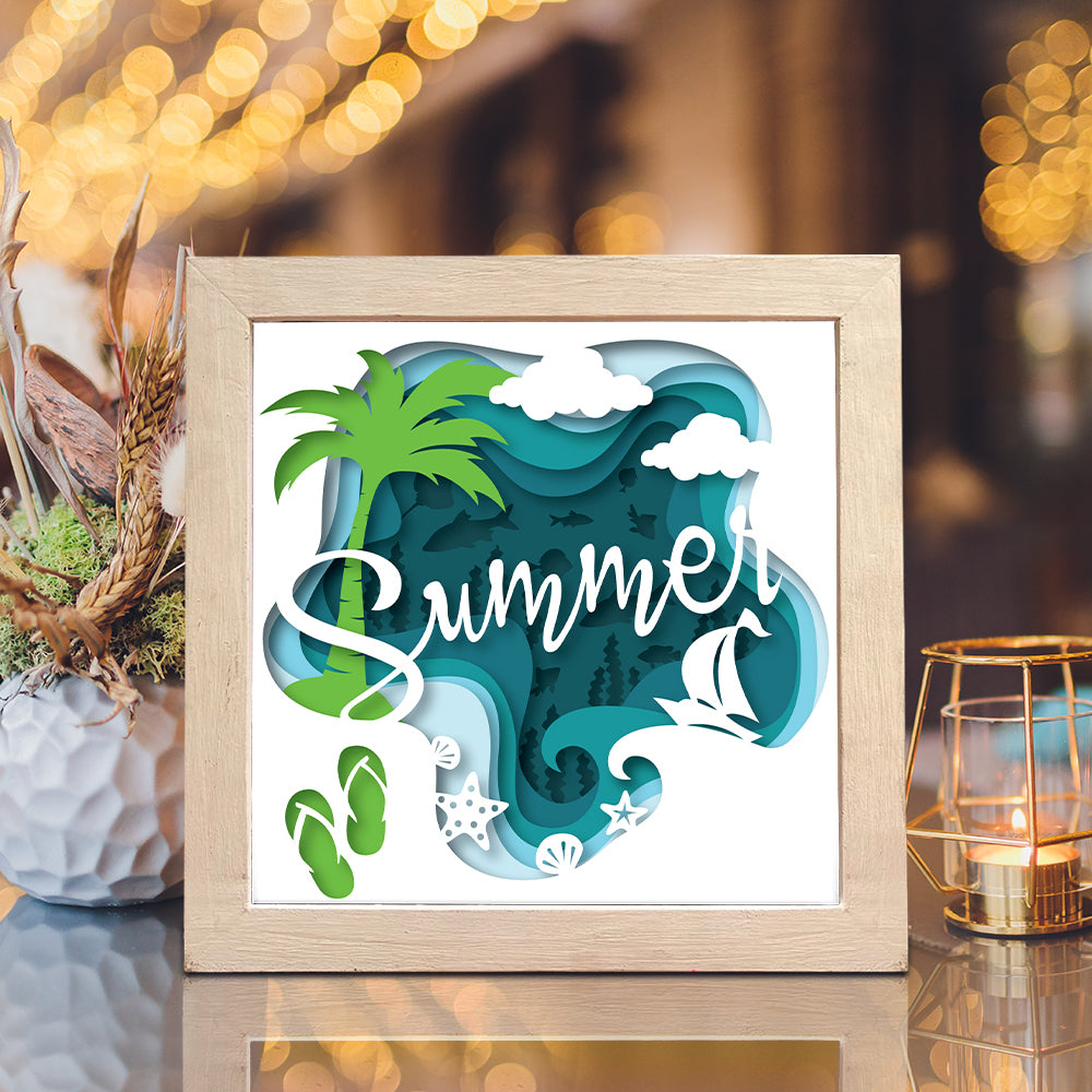 Summer – 3D Shadow Box SVG File for Cricut & Silhouette