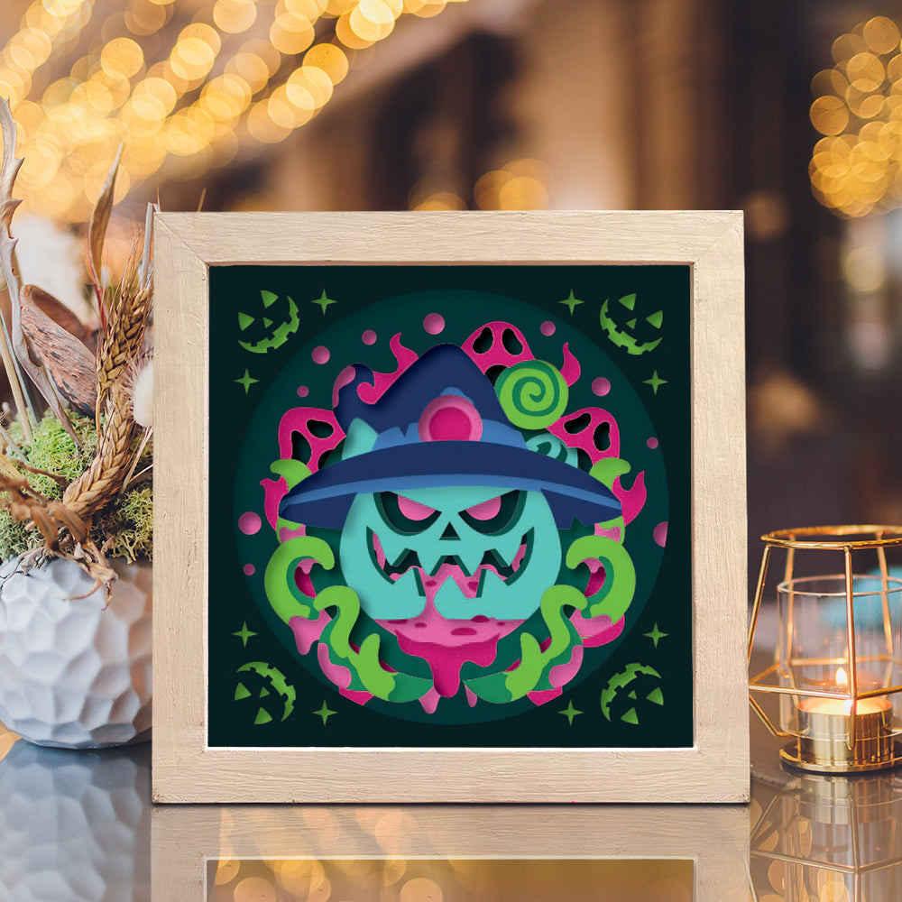 Octopus Pumpkin – 3D Halloween Paper Cut Shadow Box File - Cricut File - (8x8 inches) - VEKTOR KRAFT