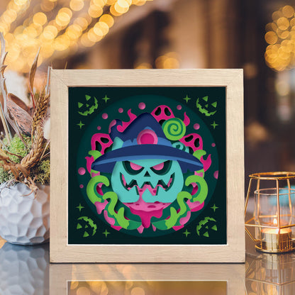 Octopus Pumpkin – 3D Halloween Paper Cut Shadow Box File - Cricut File - (8x8 inches) - VEKTOR KRAFT