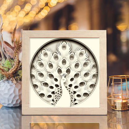 Peacock 2 – 3D Shadow Box SVG File for Cricut & Silhouette