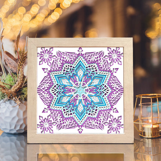 Snow Mandala 2 – 3D Christmas Paper Cut Shadow Box File - Cricut File - (8x8 inches) - VEKTOR KRAFT