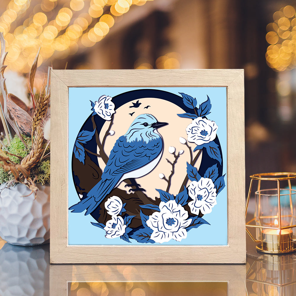 Flowers Birds – 3D Shadow Box SVG File for Cricut & Silhouette