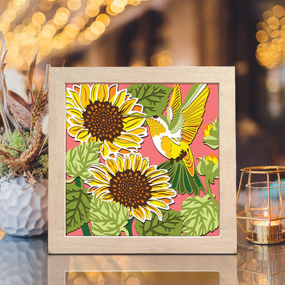 Sunflowers With Hummingbird – 3D Shadow Box SVG File for Cricut & Silhouette
