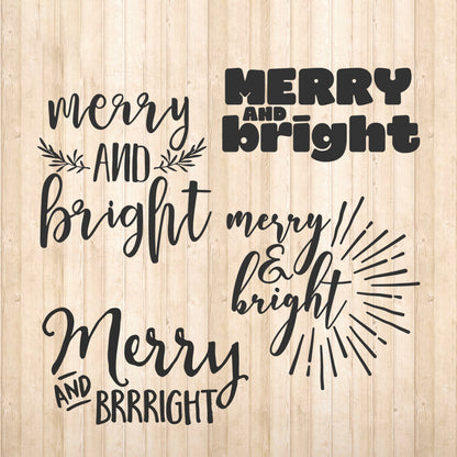 Merry and Bright - Christmas Cricut File - VEKTOR KRAFT