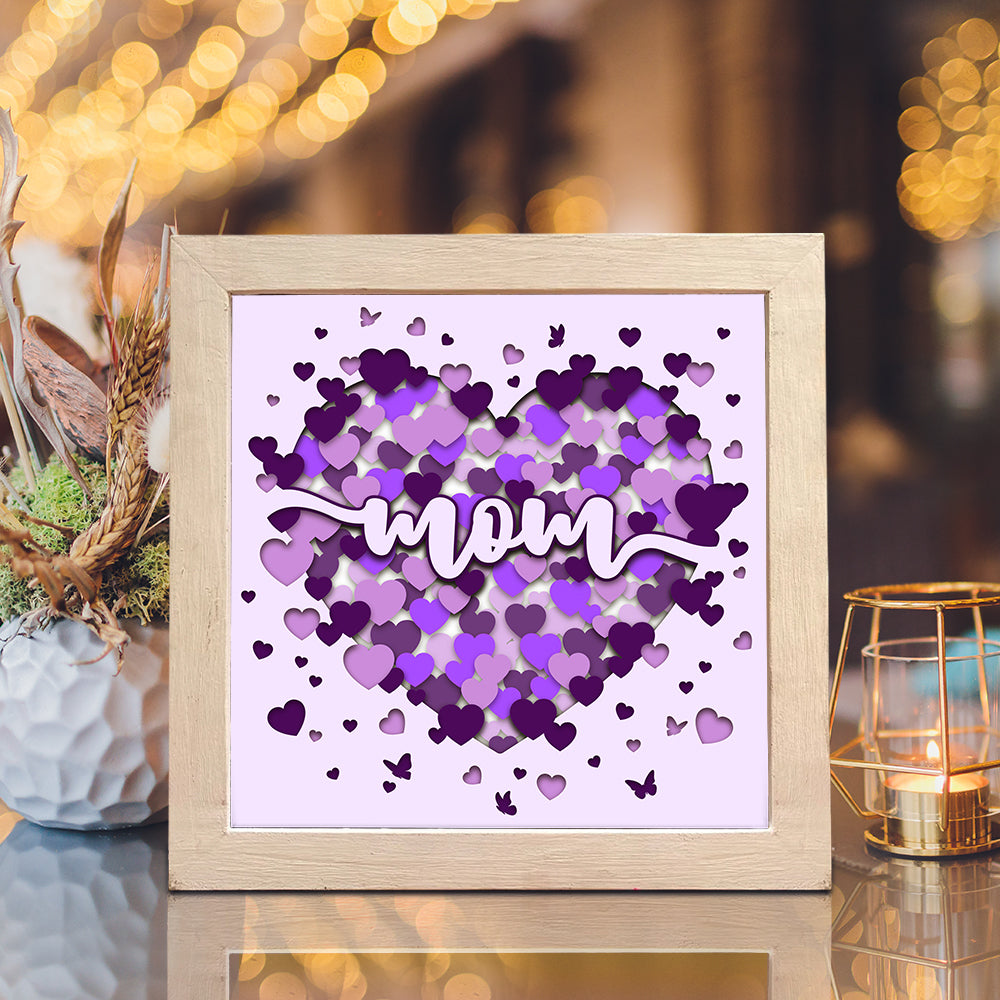 Mom Heart – 3D Shadow Box SVG File for Cricut & Silhouette