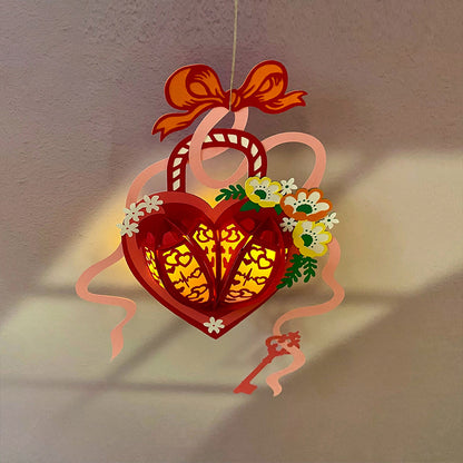 Love Locks - 3D Valentine Paper Lantern File  - Cricut File  - VEKTOR KRAFT