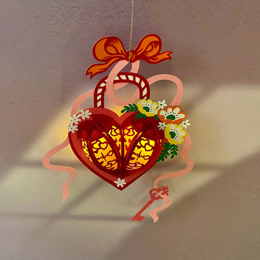 Love Locks - 3D Valentine Paper Lantern File  - Cricut File  - VEKTOR KRAFT