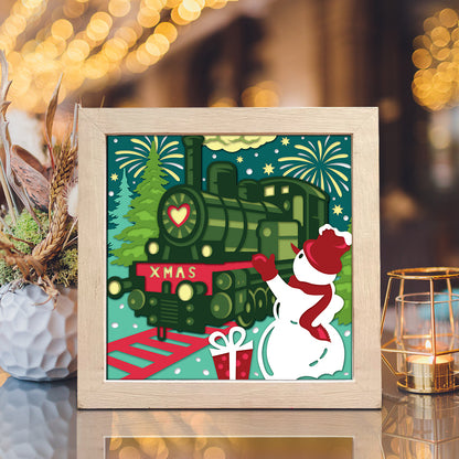Christmas Train – 3D Shadow Box SVG File for Cricut & Silhouette