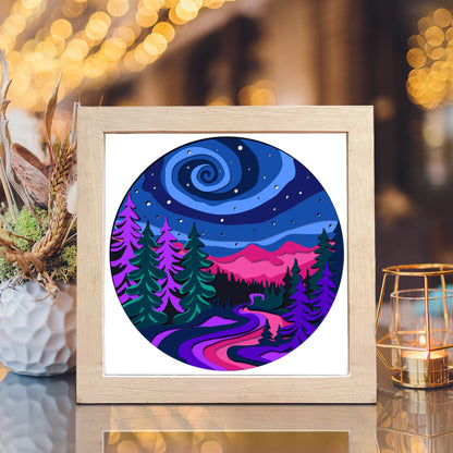 Aurora Mountain – 3D Shadow Box SVG File for Cricut & Silhouette