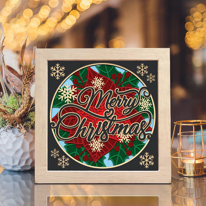 Merry Christmas – 3D Christmas Paper Cut Shadow Box File - Cricut File - (8x8 inches) - VEKTOR KRAFT