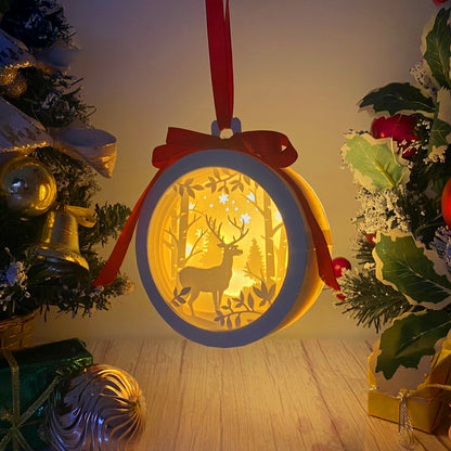 Christmas Deer – 3D Lantern SVG File for Cricut & Silhouette