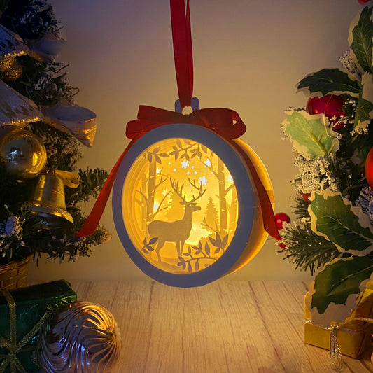 Christmas Deer - 3D Ornament Lantern File  - Cricut File  - VEKTOR KRAFT