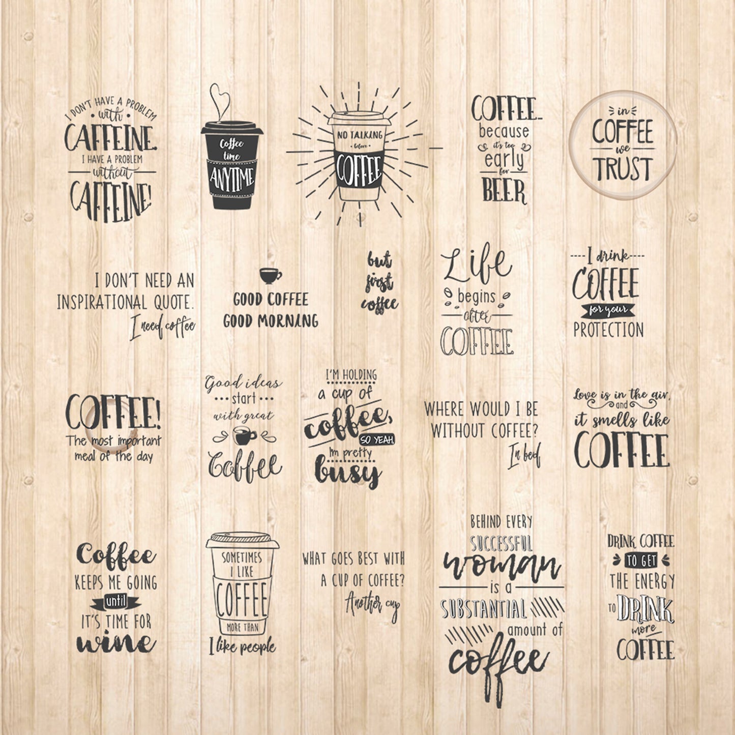 Funny Coffee Quotes - Cricut File - VEKTOR KRAFT