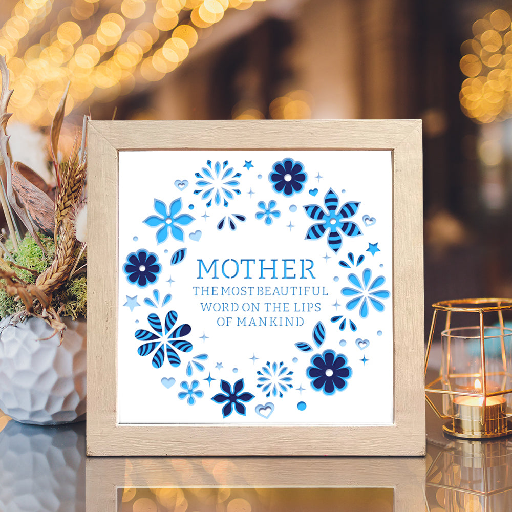 Mother Gift – 3D Paper Cut Shadow Box File - Cricut File - (8x8 inches) - VEKTOR KRAFT