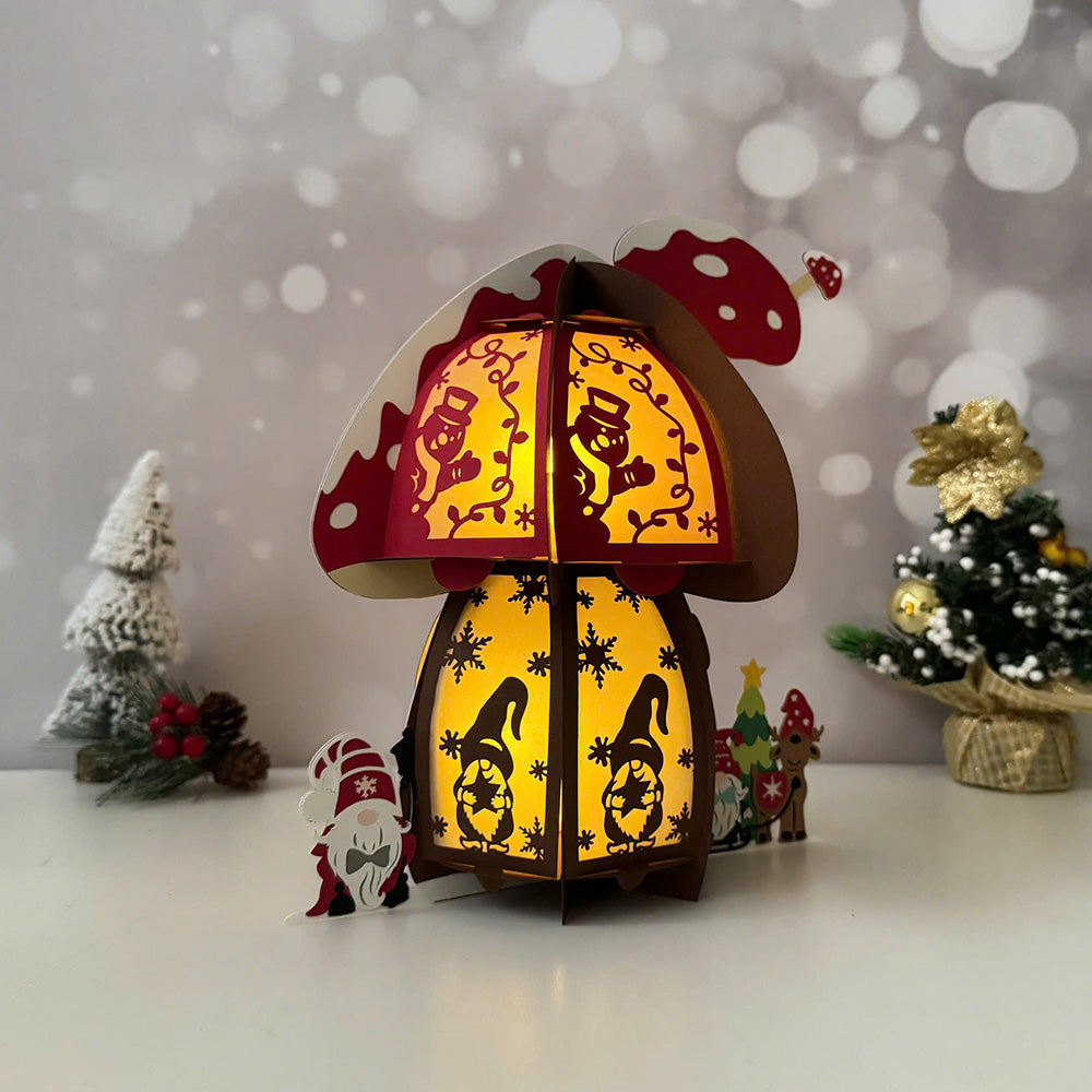 Mushroom Xmas 2 - 3D Christmas Lantern File - Cricut File  - VEKTOR KRAFT