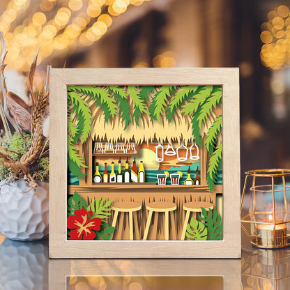 Beach Bar – 3D Shadow Box SVG File for Cricut & Silhouette