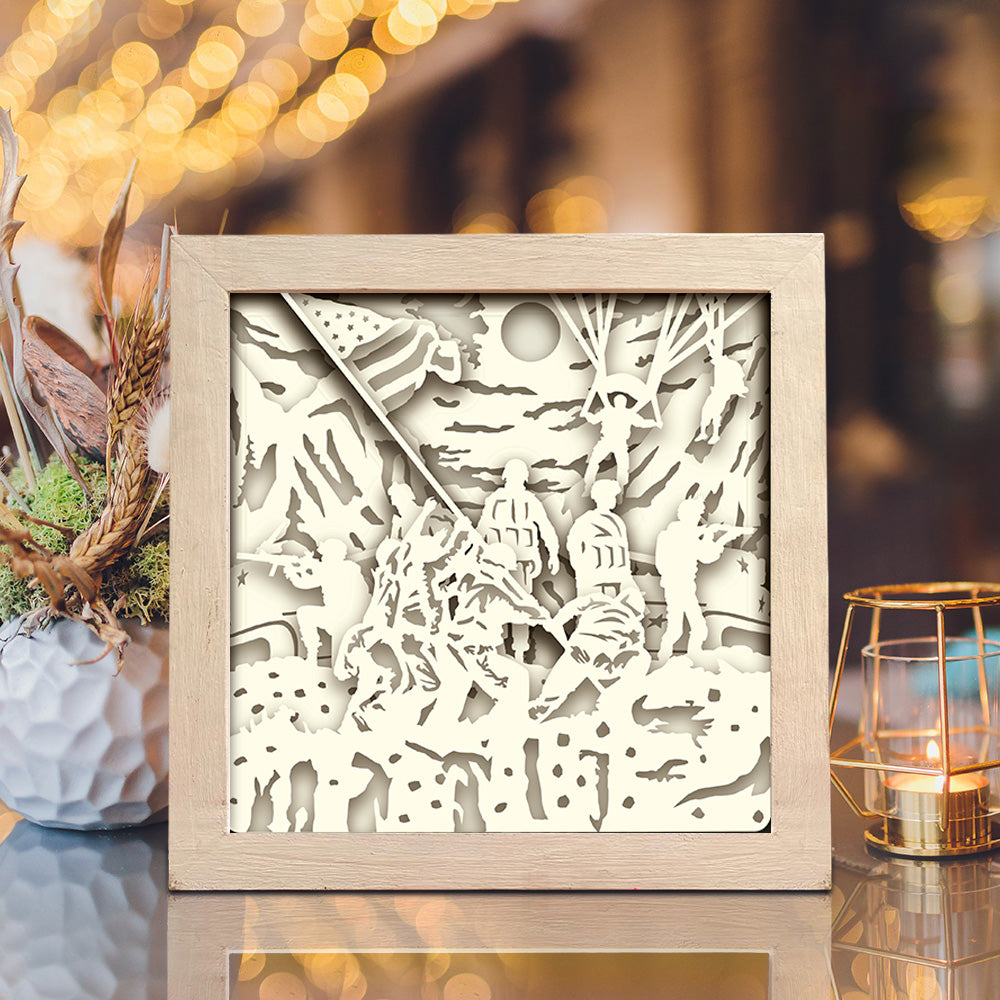 Military 2 – 3D Paper Cut Shadow Box File - Cricut File - (8x8 inches) - VEKTOR KRAFT