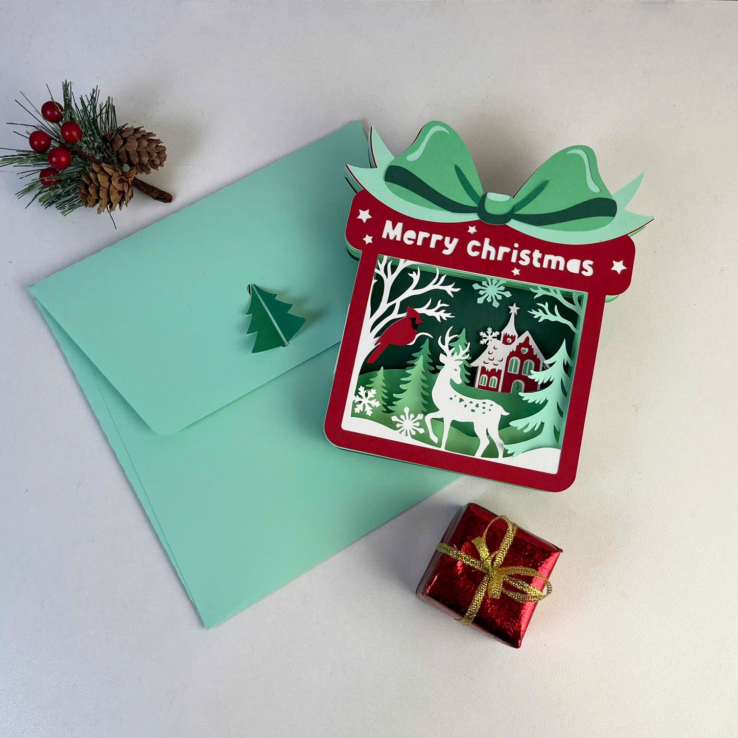 Winter Christmas Scene – 3D Pop-Up Card SVG File for Cricut & Silhouette
