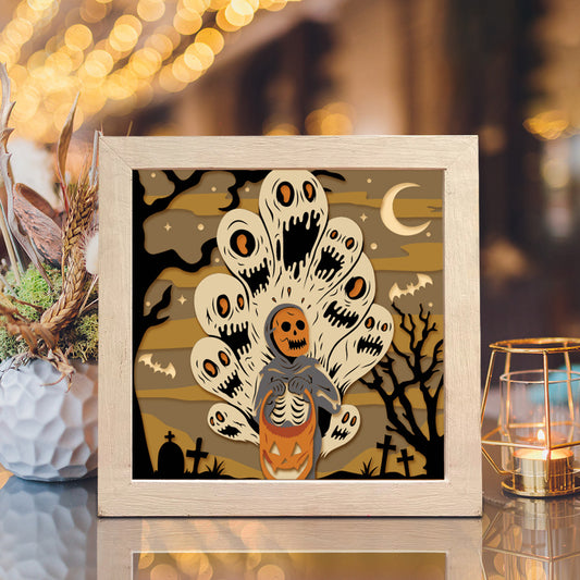 Halloween 40 – 3D Halloween Paper Cut Shadow Box File - Cricut File - (8x8 inches) - VEKTOR KRAFT