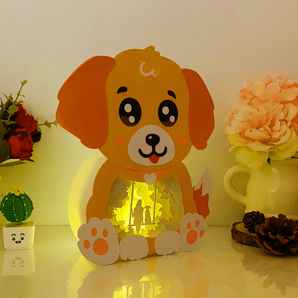 Dog And Mistress – 3D Box SVG File for Cricut & Silhouette