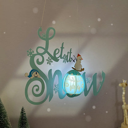 Let It Snow - 3D Christmas Lantern File - Cricut File  - VEKTOR KRAFT