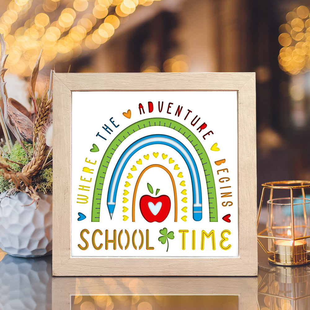 School Time – 3D Shadow Box SVG File for Cricut & Silhouette
