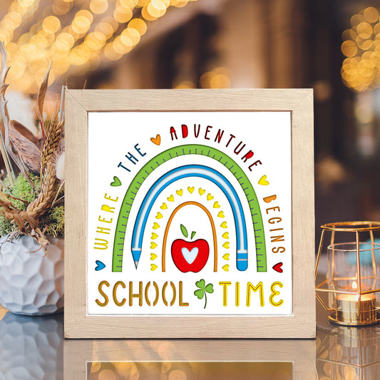 School Time – 3D Shadow Box SVG File for Cricut & Silhouette