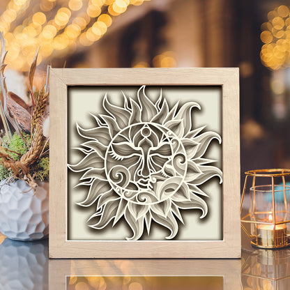 Sun And Moon – 3D Shadow Box SVG File for Cricut & Silhouette
