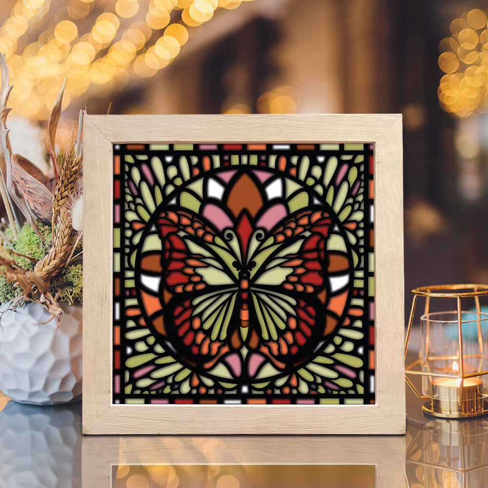 Butterfly Glass Style – 3D Shadow Box SVG File for Cricut & Silhouette