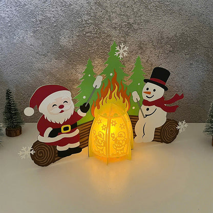 Christmas Campfire 2 – 3D Lantern SVG File for Cricut & Silhouette