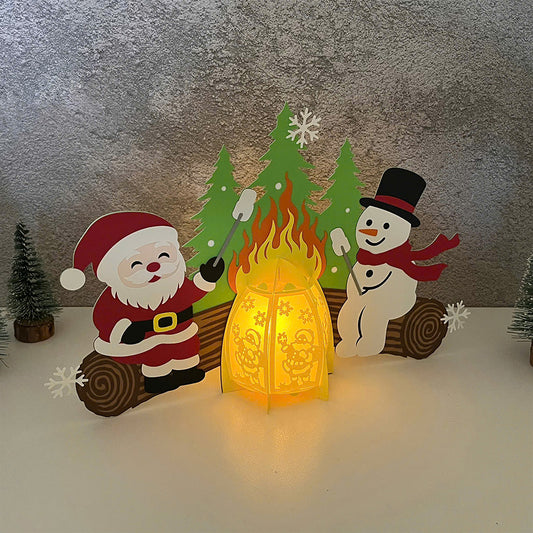 Christmas Campfire 2 - 3D Christmas Lantern File - Cricut File  - VEKTOR KRAFT