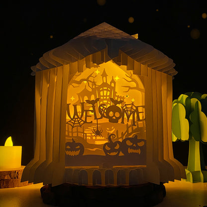 Welcome Halloween – 3D Pop-Up Card SVG File for Cricut & Silhouette