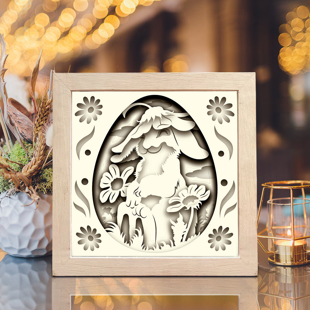 Easter Bunny 2 – 3D Shadow Box SVG File for Cricut & Silhouette