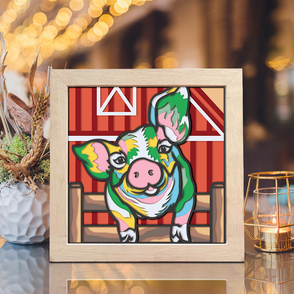 Pig – 3D Shadow Box SVG File for Cricut & Silhouette